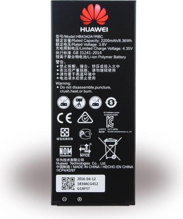 Actual product image Huawei Hb4342a1rbc (Rechargeable battery, Huawei Y5 II, Huawei Y6)
