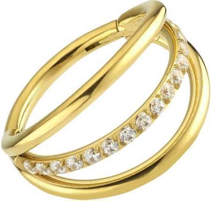 Immagine prodotto Bijouteria Piercing orecchio (Vetro (di orologio), Acciaio chirurgico 316L, Rivestimento in PVD (colore oro))