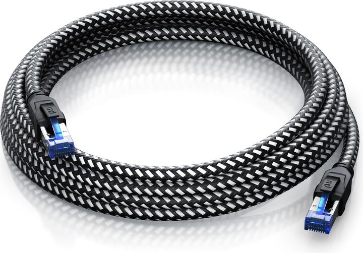 Produktbild Primewire CAT 8 Netzwerkkabel 40 Gbits - Baumwollmantel - LAN Kabel Patchkabel RJ45 - S/FTP PIMF Schirmung (S/FTP, CAT8.1, 5 m)