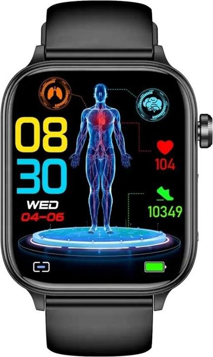 Produktbild RNCF33 SCHWARZ Herren-Smartwatch + marineblaues Armband