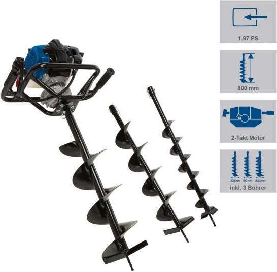 Produktbild Scheppach Erdbohrer inkl. Bohrer- Set Ø 100, 150, 200 mm