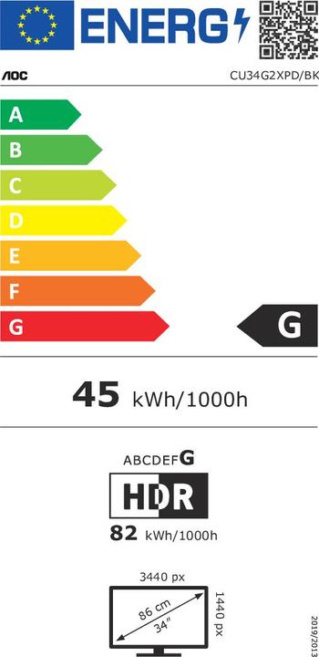 Energie-Label AOC CU34G2XPD/BK (3440 x 1440 Pixel, 34")