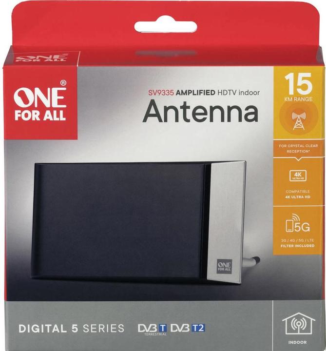 Image du produit One for All DVB-T2 Alu EDGE Antenne 5G (Antenne plate, 42 dB, DVB-T / -T2)