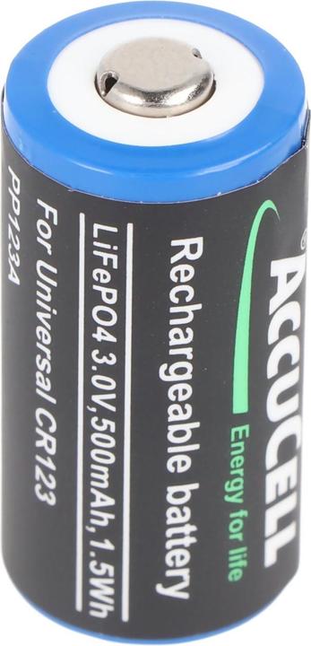 AccuCell Akku CR123A (1 Stk., CR123A, 500 mAh)