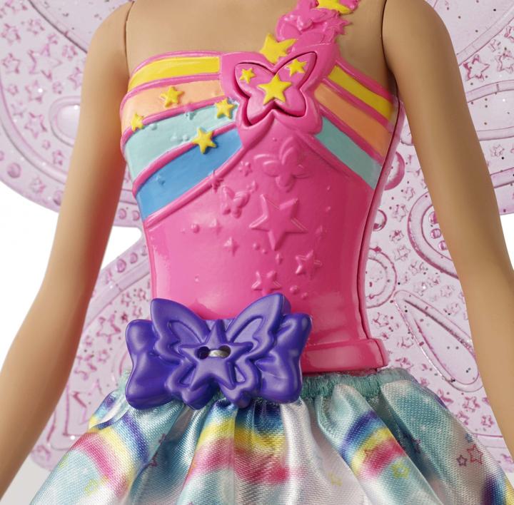 Image du produit Barbie Dreamtopia Royaume Arc-en-ciel Poupée magique fée des ailes (blonde)