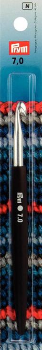 Prym Crochet hook soft grip, silver 7.00 mm, 14 cm, aluminium