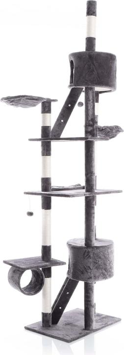 Produktbild Wiltec Kratzbaum 240–260cm Katzenkratzbaum deckenhoch Kletterbaum (260 cm, Dunkelgrau)