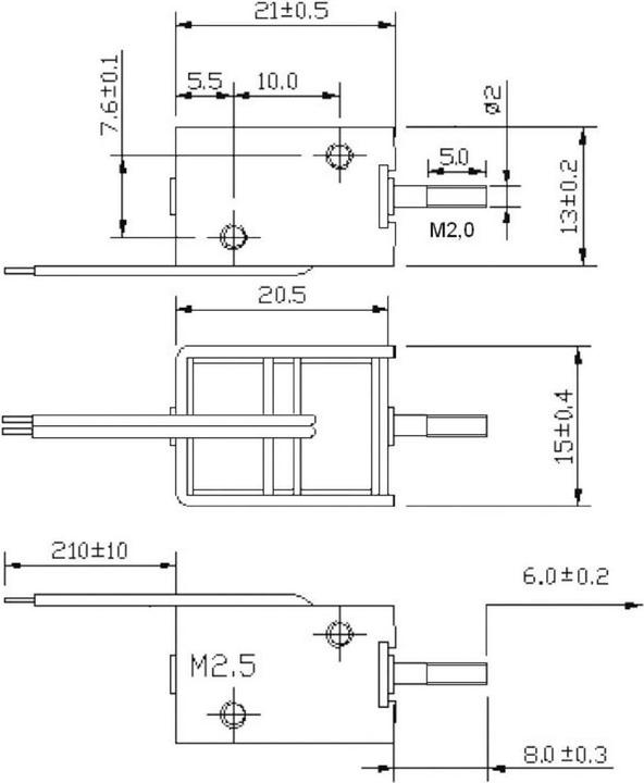 Actual product image Tremba HMB-1513.001-24VDC Linear solenoid pushing, pulling 2 N 8 N 24 V/DC 35 W