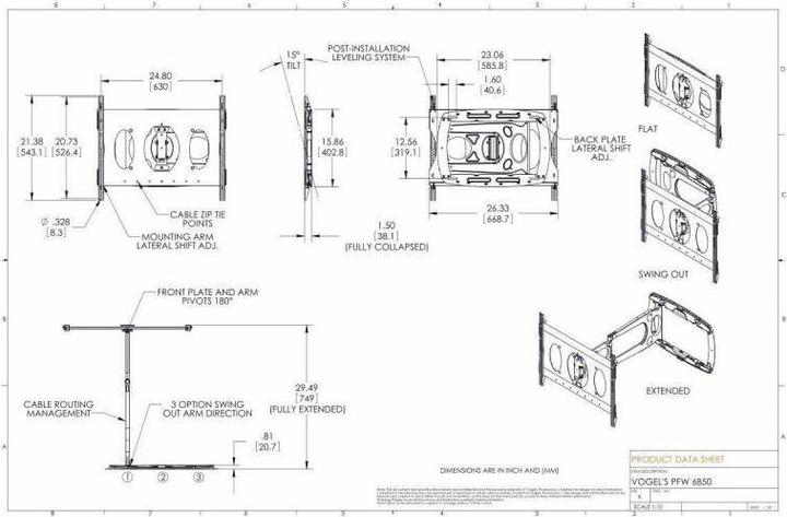 Actual product image Vogels Pfw 6850 (Wall, 65", 45 kg)