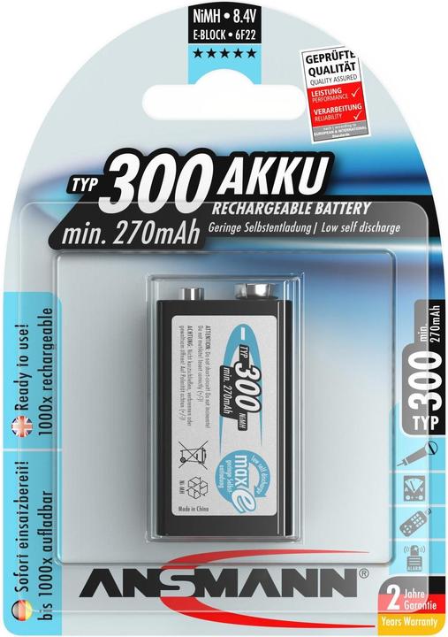 Ansmann E-blocco (1 pz., 9V Block, 270 mAh)