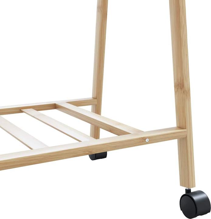 Immagine prodotto VidaXL Appendiabiti con ripiani e rotelle 132x45,5x155,5 cm in bambù