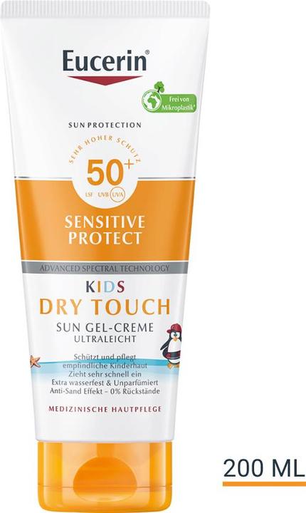 Actual product image Eucerin SUN KIDS Sensitive Protect Dry Touch SPF 50+ (Sun cream face, SPF 50+, 200 ml, 230 g)