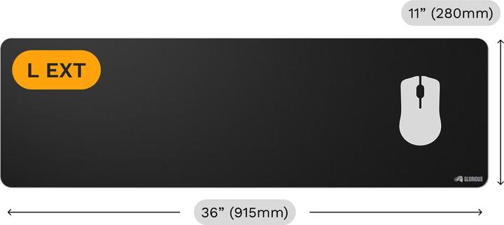 Actual product image Glorious Mouse Pad 2 Large Extended - Edgeless - Black (L)