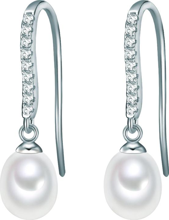 Valero Pearls Damen Sterling Silber Zirkonia Süsswasser-Zuchtperle silber - 11888 (925er Silber)