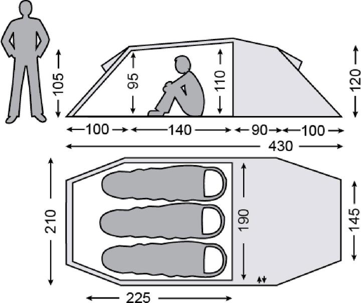 Image du produit Nordisk Oppland 3 Tente légère (Tente tunnel, 1.98 kg, 3 personnes)