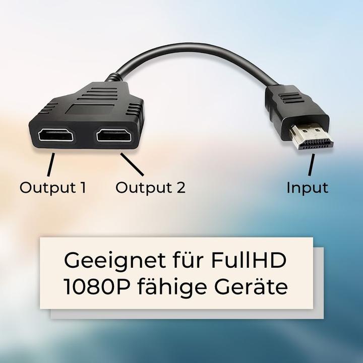Image du produit Hermex HDMI Splitter Adaptateur 2en1 (1in/2out) Distributeur multi-connexion (0.30 m, HDMI)