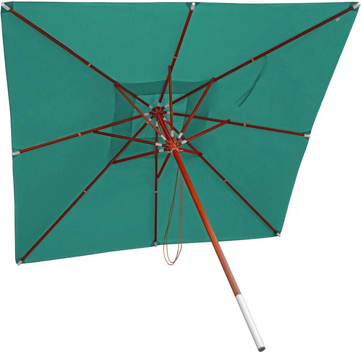 Image du produit Swisshandel24 Gastronomie Parasol en bois, Parasol de jardin, Polyester/bois 14kg, carré 3x3m corde antichoc - b (3 m)