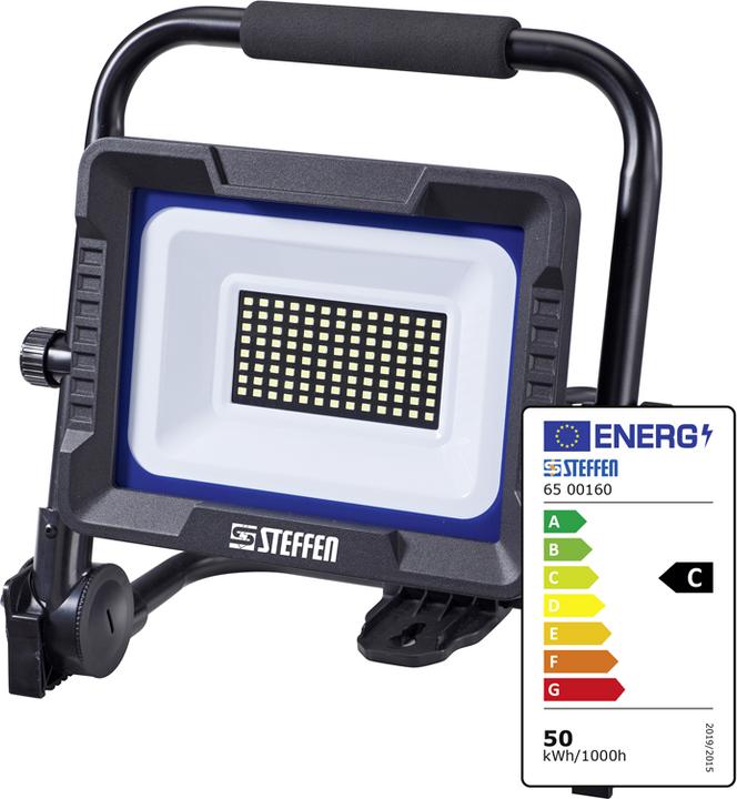 Produktbild Steffen WORKLIGHT LED Strahler 50W mit Traggriff und klappbarem Standfuss 5m (8000 lm)