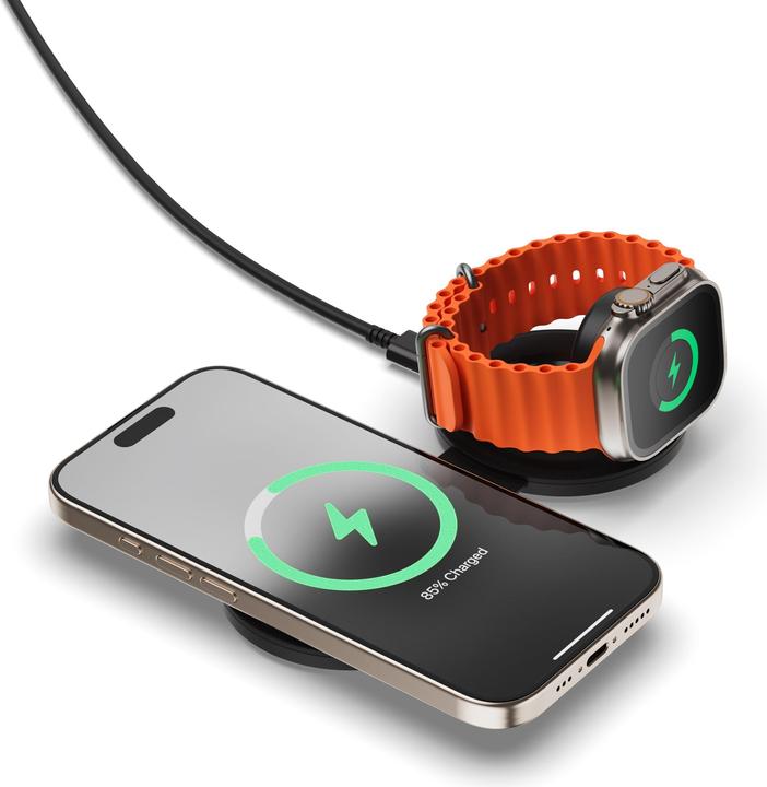 Image du produit Satechi OntheGo Chargeur sans fil 2 en 1 avec Qi2 (15 W)
