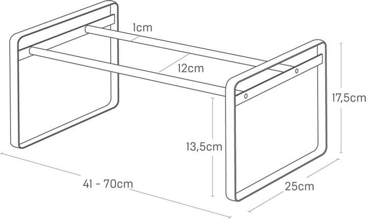 Actual product image Yamazaki Extendable shoe rack with FRAME struts (70 x 25 x 17.5 cm)