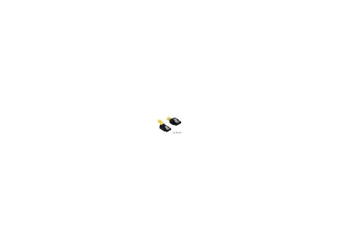 Actual product image Delock SATA-3 cable: 50cm, metal clip,yellow