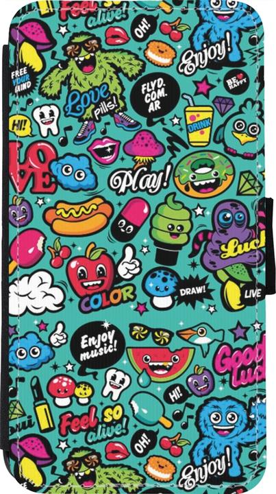 Produktbild PhoneLook Hülle Wallet schwarz Cartoons old school (Apple iPhone 11 Pro)