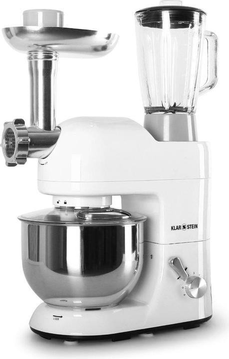 Klarstein Lucia Bianca Küchenmaschine inkl Fleischwolf1200W, 5 Liter, Weiss (1200 W)