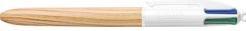 Productafbeelding Bic Intrekbare Balpen 4 Kleuren Houten Stijl (Natuur/wit, 1 x)