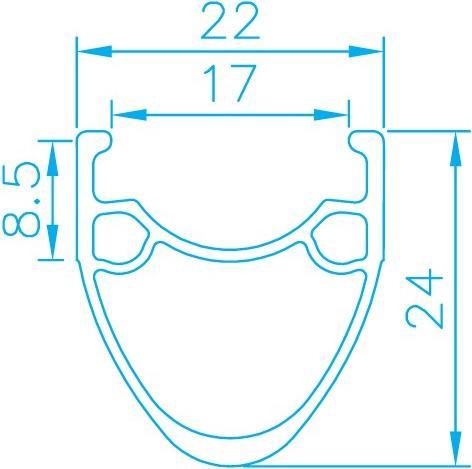 Produktbild Alexrims Alx210, 700 ° C, 24-mm-Kegel, Tubeless Ready, V-Brems, QR-Klemme, Gewicht 1922G (neu) (Laufradsatz, 28")