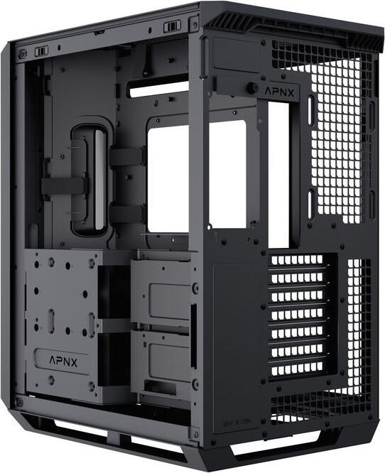 Produktbild APNX V1 PC-Gehäuse, Midi-Tower, ATX, Tempered Glass - schwarz (ATX, Mini-ITX, mATX)
