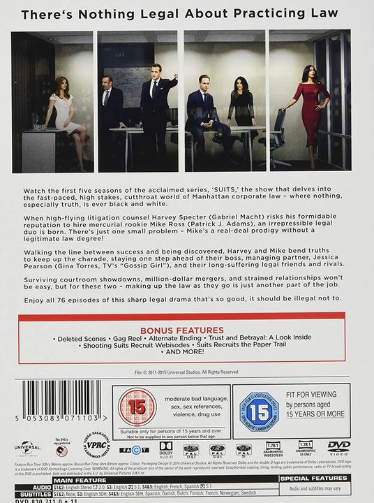 Produktbild Warner Bros Suits Seasons 1 5 (Import) (DVD, Englisch)