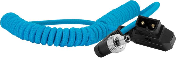 Actual product image Kondor Blue Coiled D-Tap to Locking DC 2.1MM Right Angle Cable (0.81 m)