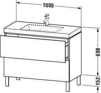Image du produit Duravit Meuble sous-lavabo L-CUBE avec lavabo Vero Air 698x1000x480mm 1 HL taupe