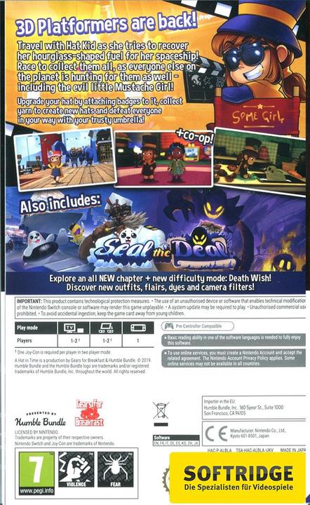 Image du produit Wanadoo A Hat in Time (Switch Lite, Switch OLED, Switch, EN)