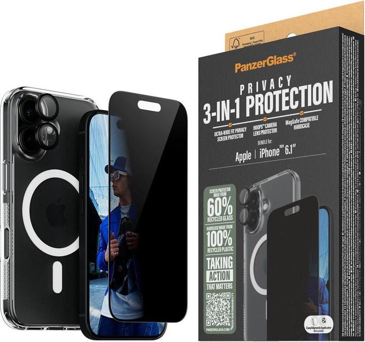 Actual product image PanzerGlass Privacy (1 Piece, Apple iPhone 16)