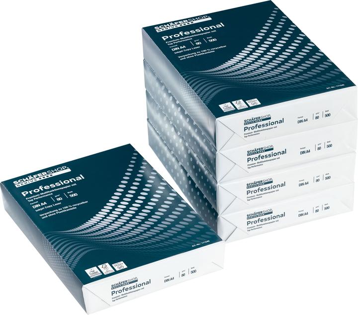 Actual product image Schäfer Shop Copy paper Professional DIN A4, 80 g/m², premium white, FSC, EU flower, Made... (80 g/m², 2500 x, A4)