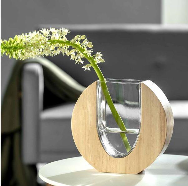 Actual product image Leonardo Vase Legno 19 cm, brown/transparent, height: 19 cm (1 x, 7 l)
