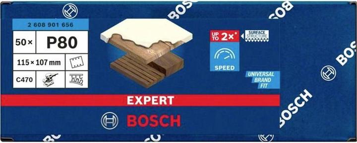 Produktbild Bosch Professional Zubehör EXPERT C470 Schleifpapier, 115 x 107 mm, G 80, 50 Stück (G80)