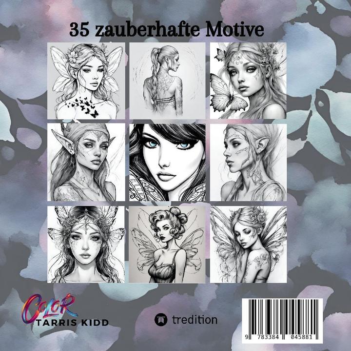 Actual product image Feen und Elfen Malbuch für Dark & Easy Fantasy Entspannung und Stressabbau Portrait Ausmalbuch Gesch