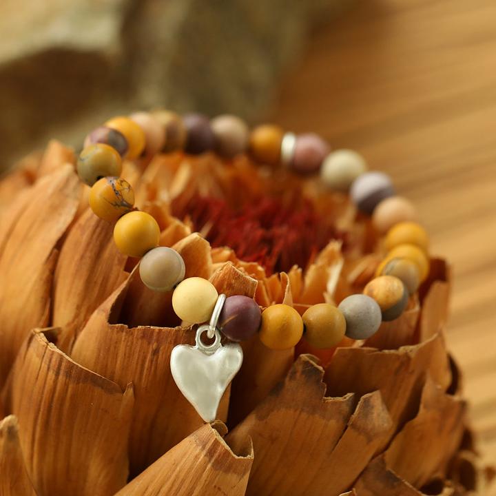 Andreani Armband mit Herzanhänger aus echtem rotem Achat (8 cm)