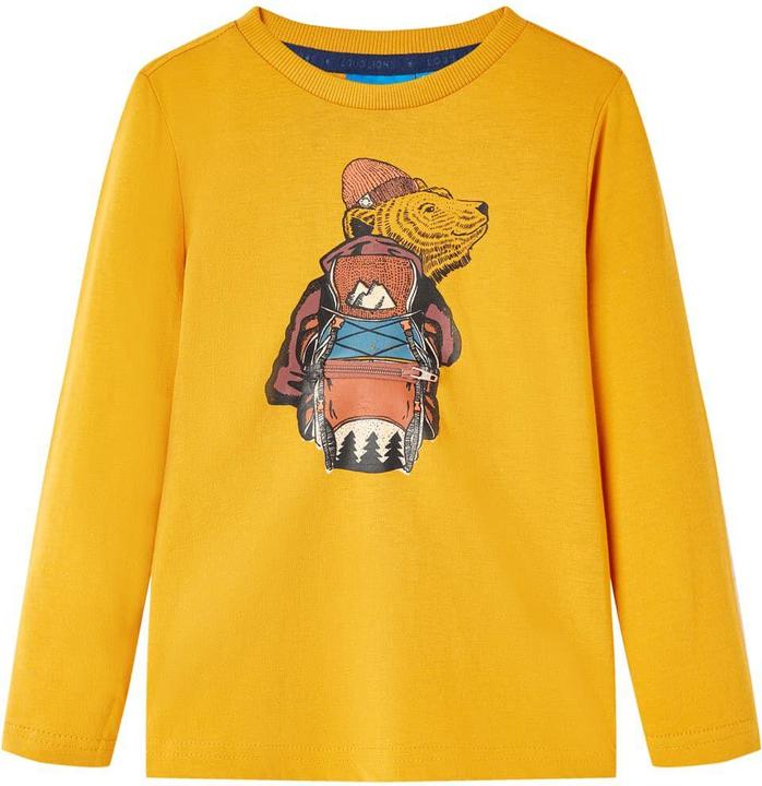 Actual product image VidaXL Children's long-sleeved shirt ochre 140,Material: 100 (140)