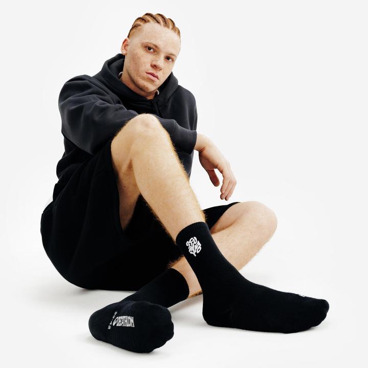 Image du produit Decathlon Chaussettes mi-mollet, noir et marron, lot de 2 (35, 38)