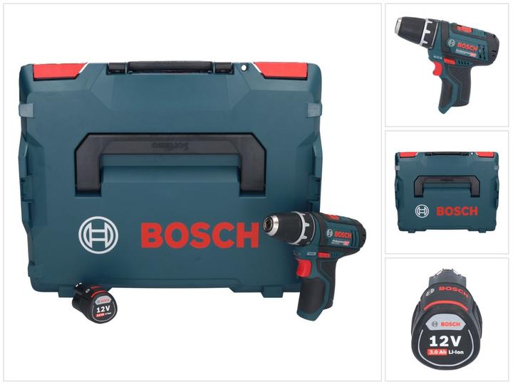 Actual product image Bosch Professional Bosch GSR 12V-15 Professional Cordless Combi Drill + 1x Battery GBA 3.0 Ah + Carry Case L-Boxx - wit (Rechargeable battery operated)