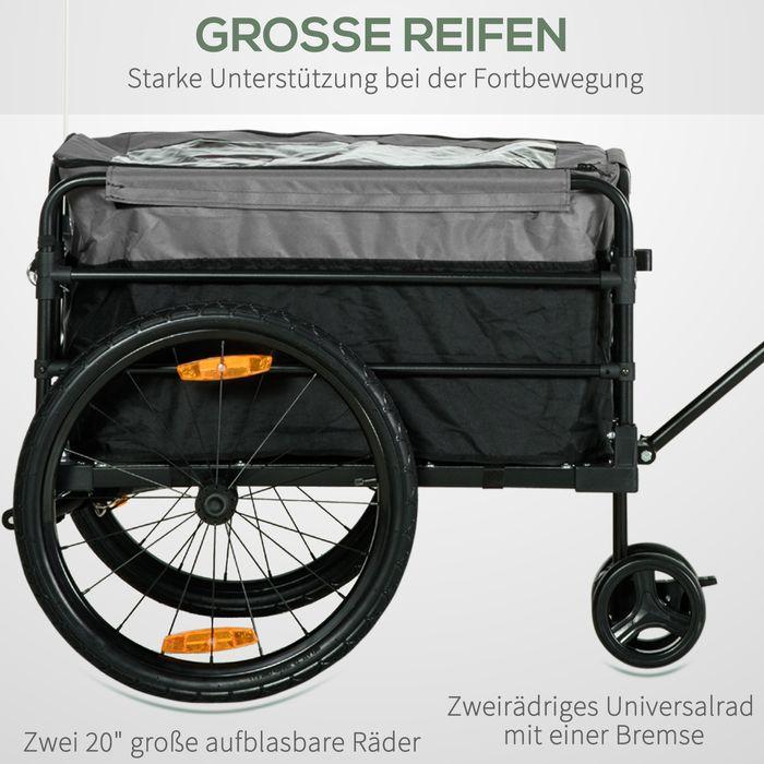 Actual product image Swisshandel24 2-in-1 bicycle trailer Cargo trailer Transport trailer for bicycle with 20 inch pneumatic tyres 40
