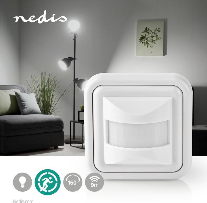 Actual product image Nedis Motion detector indoor 2-Wire / 3-Wire 160 ° 5-200 W 200 W 500 W 3-2000 Lux Sensor technology: PIR (9 m)