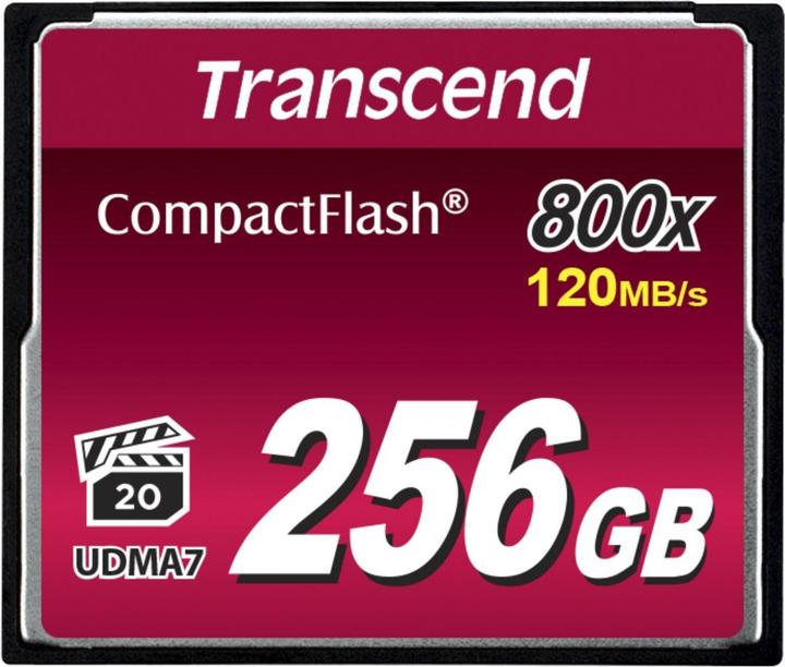 Transcend CF Card 256GB MLC 800x R: 120M (256 GB, CF)