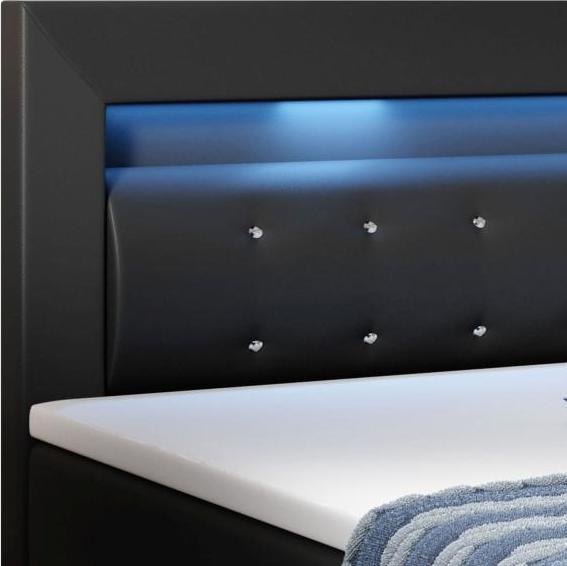 Image du produit Juskys LED Lit Boxspring Montana (180 x 200 cm)