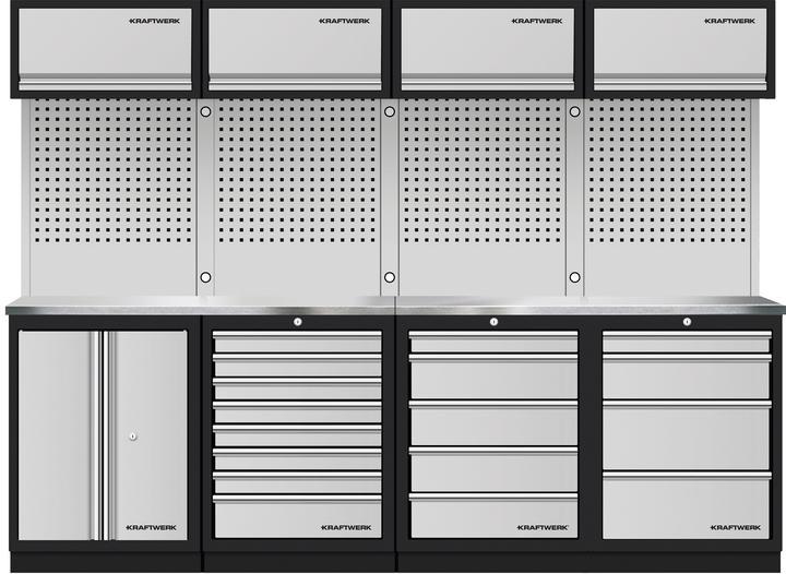 Image du produit Kraftwerk Mobilio Combi 4 éléments, 4x armoire supérieure, paroi perforée, inox (48.80 cm, 200 cm)