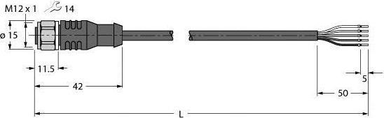 Actual product image Turck Actuator and sensor cable PP-EPDM connection cable RKCV4.5T-2/TFW (2 m)