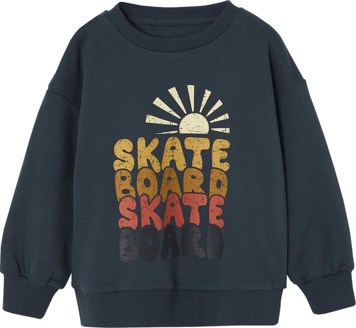 Vertbaudet Jungen Sweatshirt mit grossem Skater-Motiv, Recycling-Polyester
